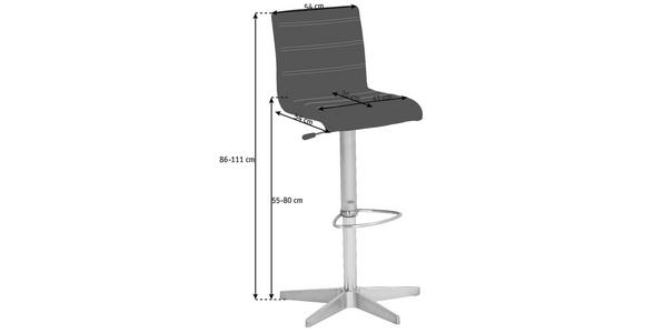 BARHOCKER in Metall, Textil Schwarz, Alufarben - Schwarz/Alufarben, Design, Textil/Metall (54/86-111/54cm) - Dieter Knoll