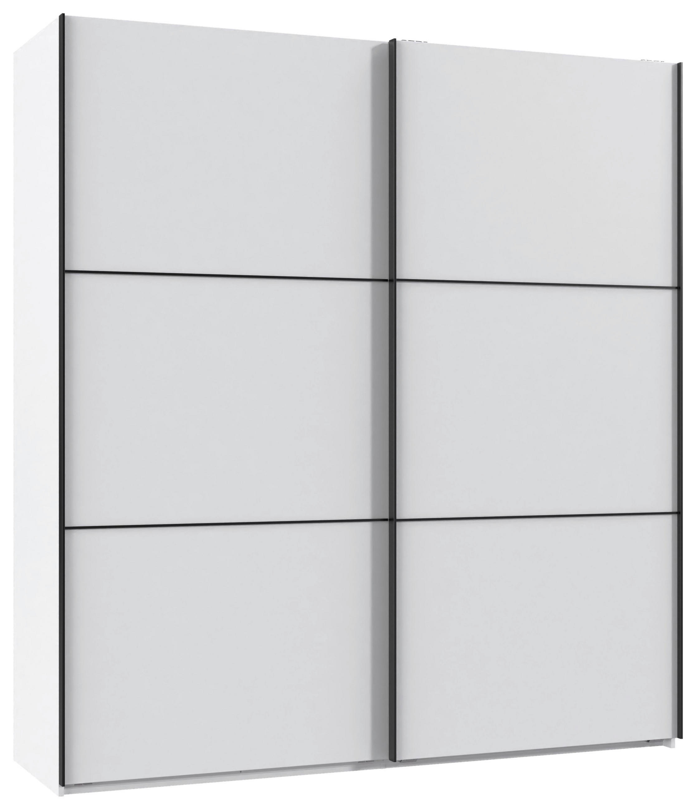 SCHWEBETÜRENSCHRANK 200/216/65 cm 2-türig Schwarz, Weiß  - Schwarz/Weiß, KONVENTIONELL, Holzwerkstoff/Metall (200/216/65cm) - Stylife