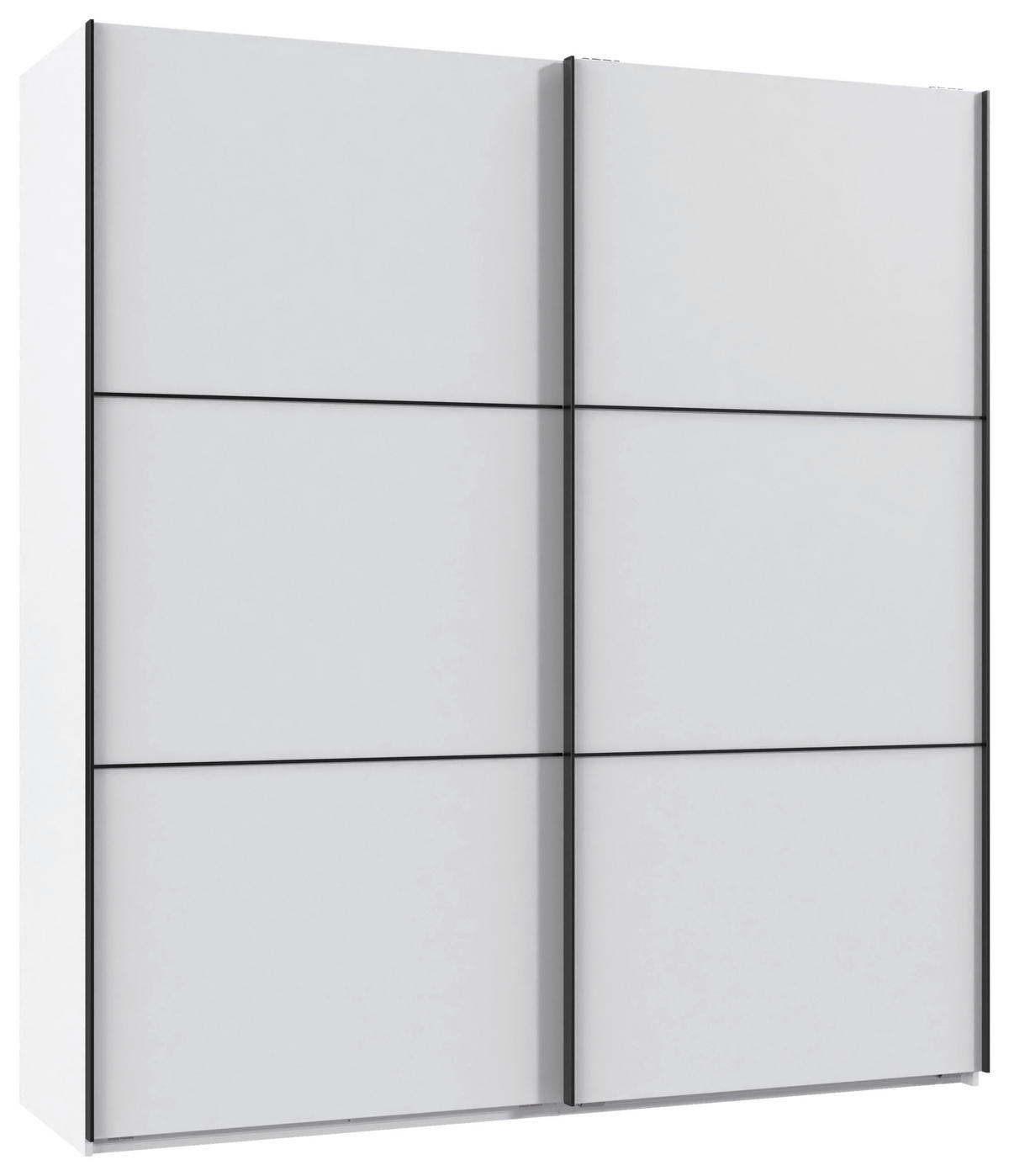 SCHWEBETÜRENSCHRANK 200/216/65 cm 2-türig Schwarz, Weiß  - Schwarz/Weiß, KONVENTIONELL, Holzwerkstoff/Metall (200/216/65cm) - Stylife