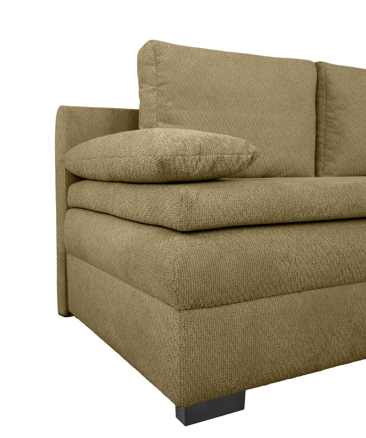 SCHLAFSOFA  mit Liegefunktion, Schlafen auf Sitzhöhe, Rücken echt Struktur Olivgrün  - Schwarz/Olivgrün, KONVENTIONELL, Kunststoff/Textil (195/93/83cm) - Carryhome