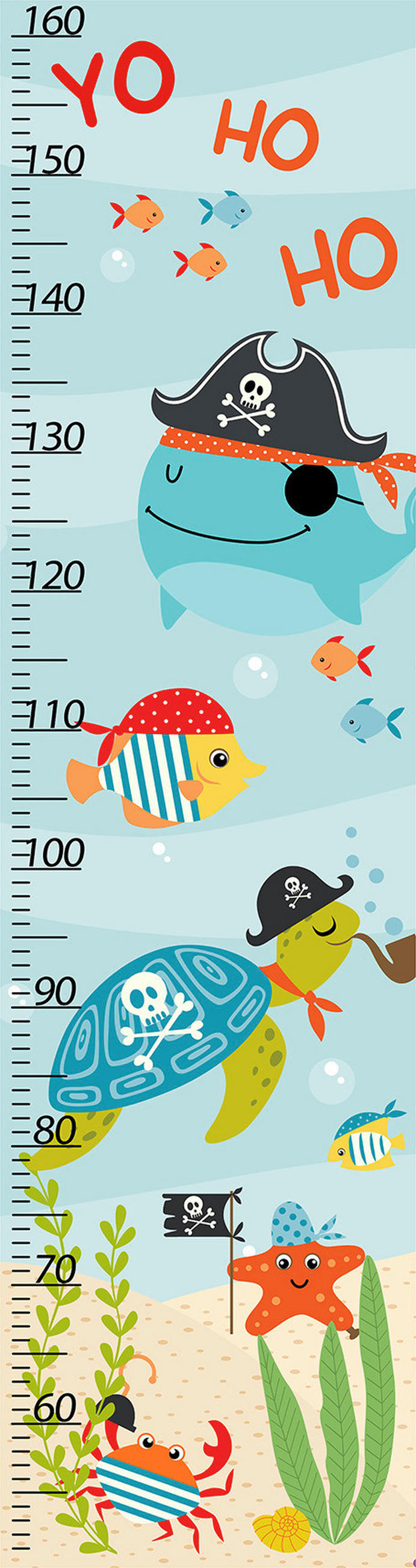 DĚTSKÝ METR - modrá/černá, Basics, dřevo/textil (30/113cm) - Monee