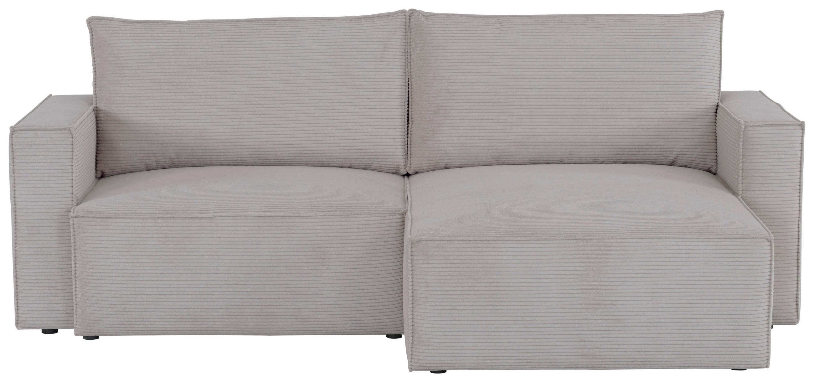 ECKSOFA Grau Feincord  - Schwarz/Grau, KONVENTIONELL, Kunststoff/Textil (242/151cm) - Carryhome