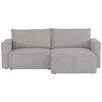 ECKSOFA Grau Feincord  - Schwarz/Grau, KONVENTIONELL, Kunststoff/Textil (242/151cm) - Carryhome