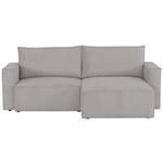 ECKSOFA Grau Feincord  - Schwarz/Grau, KONVENTIONELL, Kunststoff/Textil (242/151cm) - Carryhome