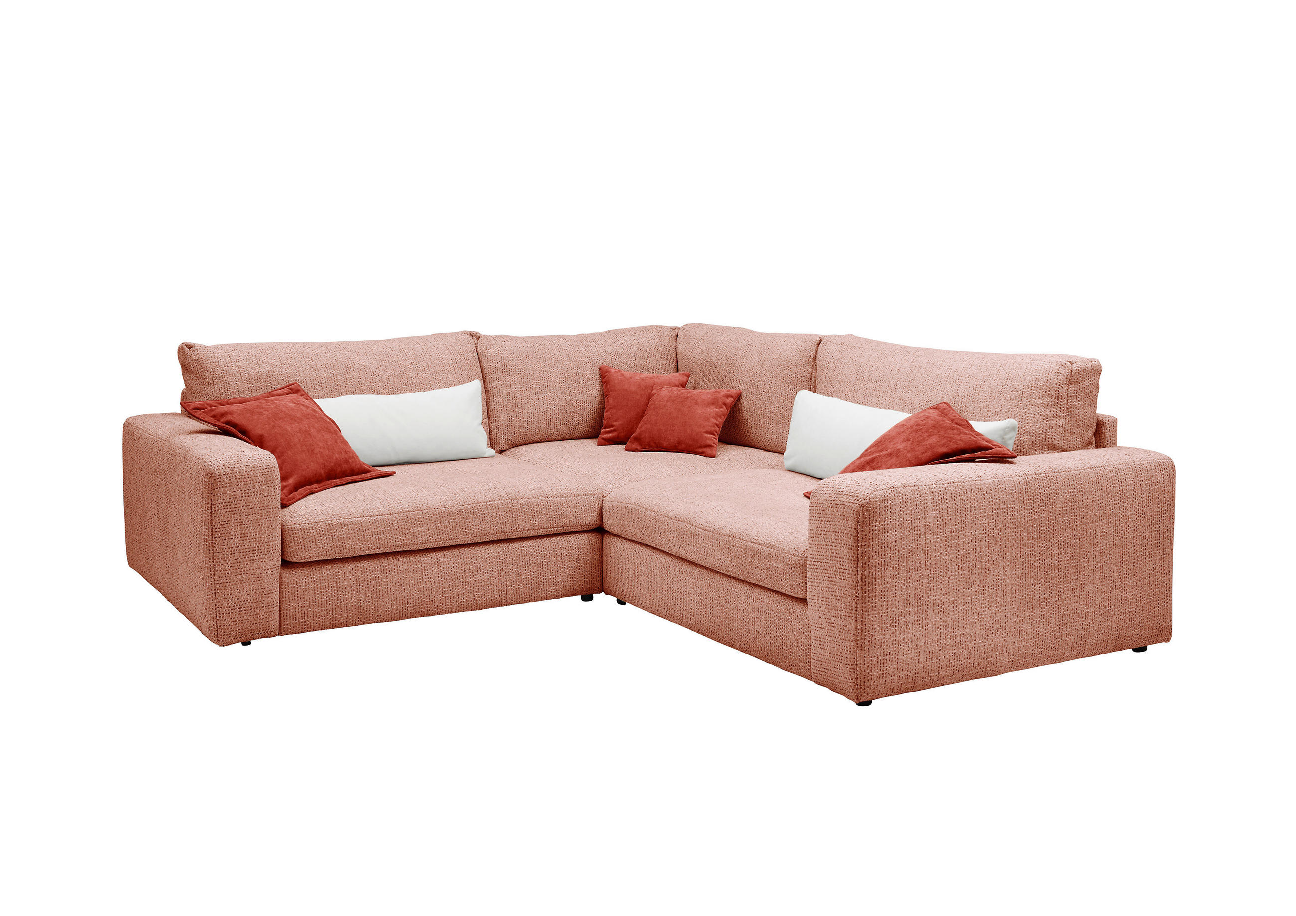 ECKSOFA  Rosa Chenille  - Rostfarben/Creme, KONVENTIONELL, Kunststoff/Textil (248/248cm) - Carryhome