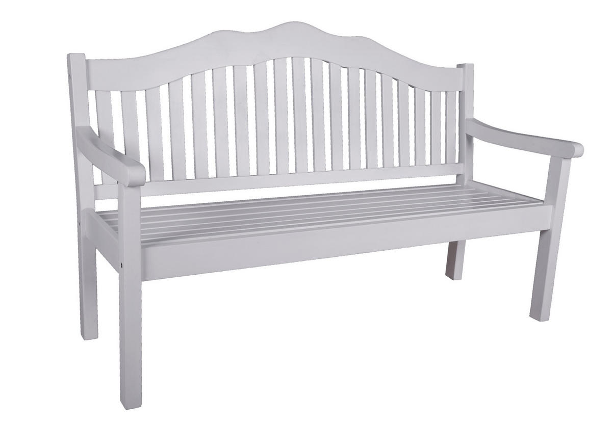 GARTENBANK 160/103/64 cm  in Weiß  - Eukalyptusholzfarben/Weiß, Basics, Holz (160/103/64cm) - Gardenson