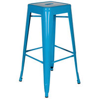 BARHOCKER Hellblau Stahl stapelbar  - Hellblau, Basics, Metall (44/77/44cm) - MID.YOU