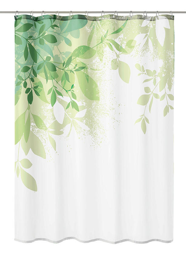 ZAVESA ZA TUŠIRANJE  zelena, bela  - zelena/bela, Konvencionalno, plastika (180/200cm) - Kleine Wolke