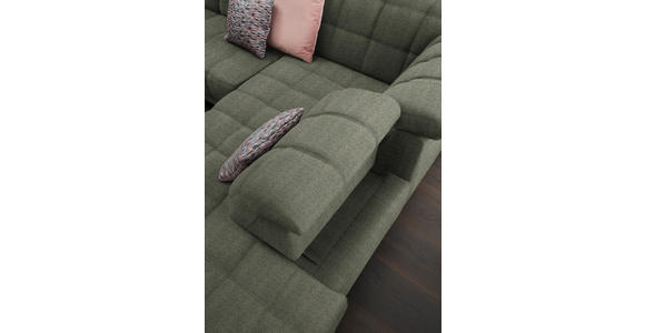 ECKSOFA in Webstoff Grün  302/216 cm  - Schwarz/Grün, Design, Holz/Textil (302/216cm) - Xora