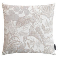 OUTDOOR-KISSENHÜLLE in  Floral  - Grauweiss, Basics, Textil (50/50cm)