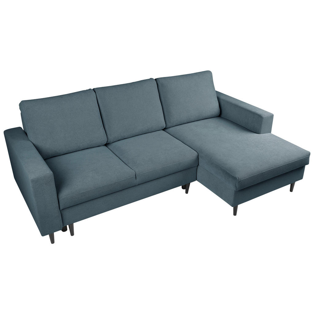 Thumbnail - Mid.you Ecksofa, Dunkelgrau, Textil, Buche, Hartholz, 3-Sitzer, Füllung: Polyurethan (Pur), Silikon, Ottomane rechts, L-...