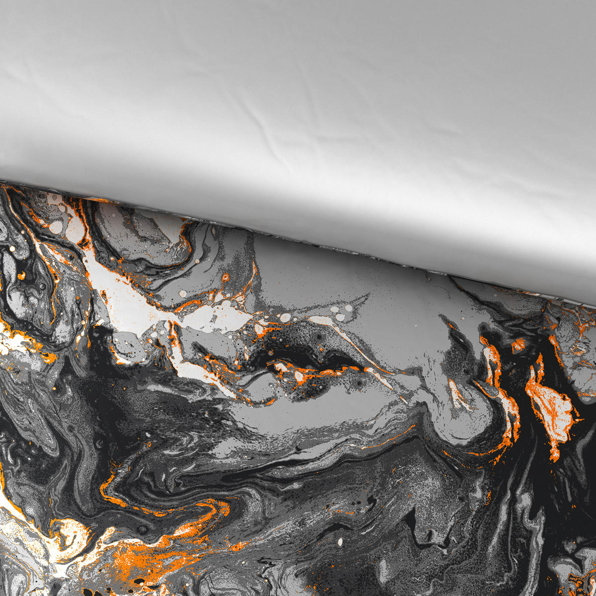 BETTWÄSCHESET MARMOR Satin 160/210 cm  65 cm/100 cm  - Anthrazit, Konventionell, Textil (160/210cm) - Novel