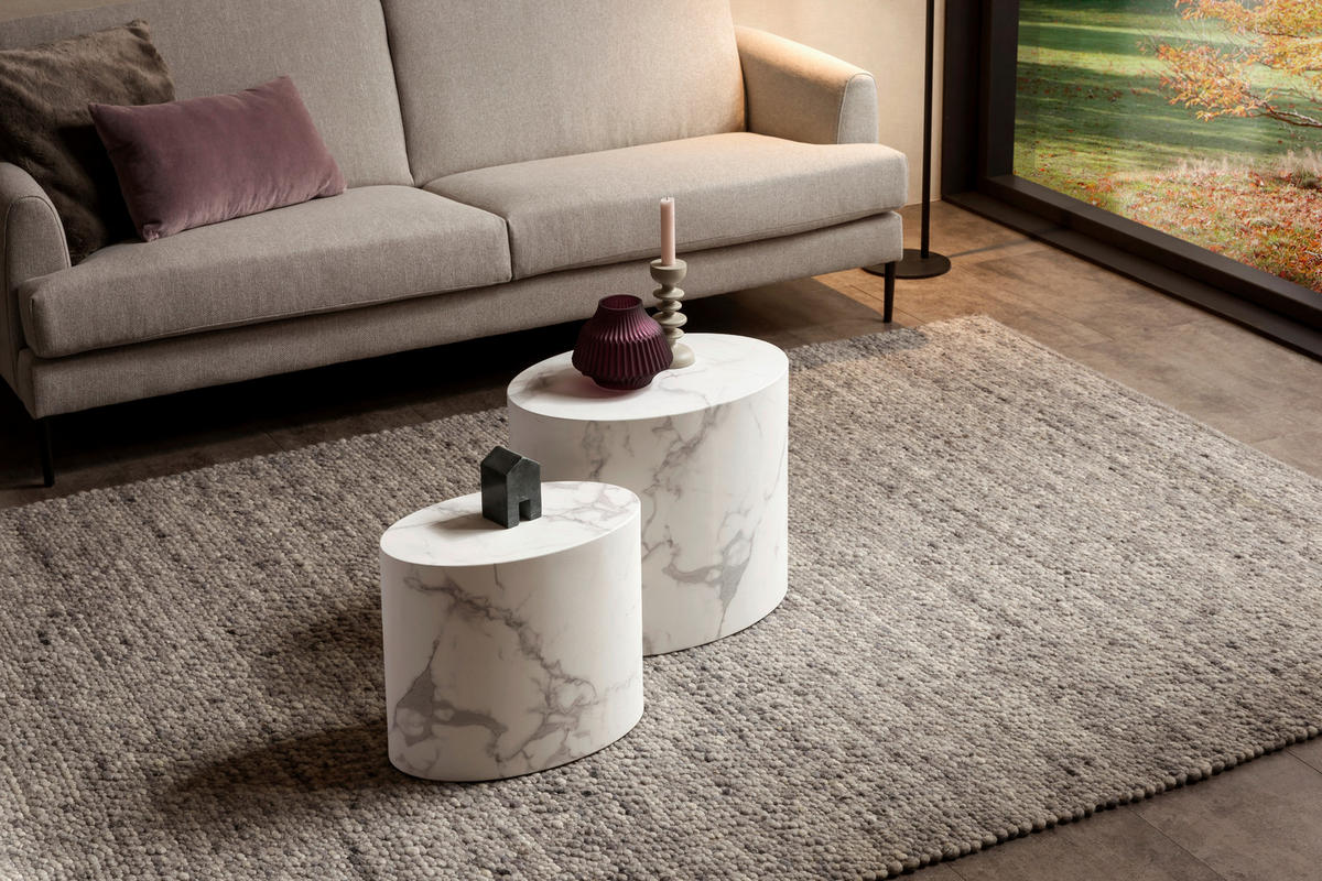 SADA KONFERENČNÍCH STOLKŮ, bílá, kompozitní dřevo, 48-40/33-24,5/40-33 cm - bílá, Design, kompozitní dřevo (48-40/33-24,5/40-33cm) - Livetastic