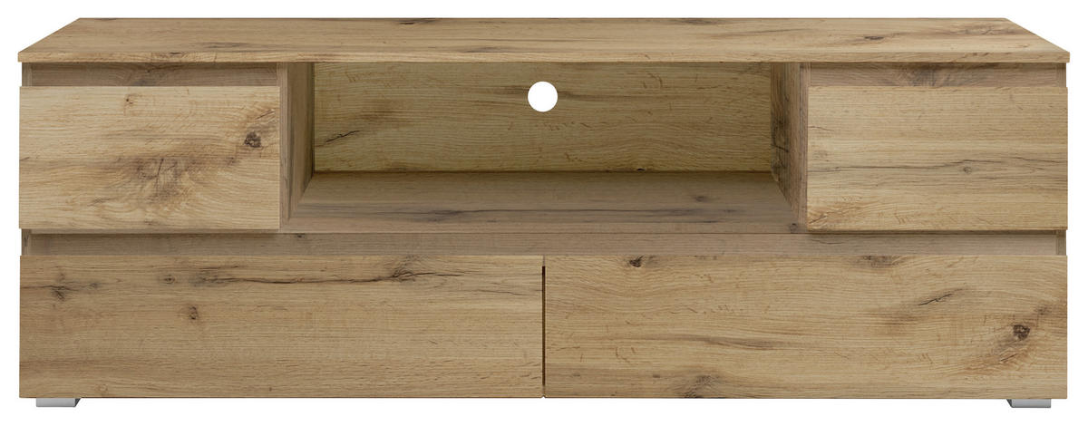 LOWBOARD  in 160/55/40 cm  - Eichefarben/Silberfarben, KONVENTIONELL, Holzwerkstoff (160/55/40cm) - MID.YOU
