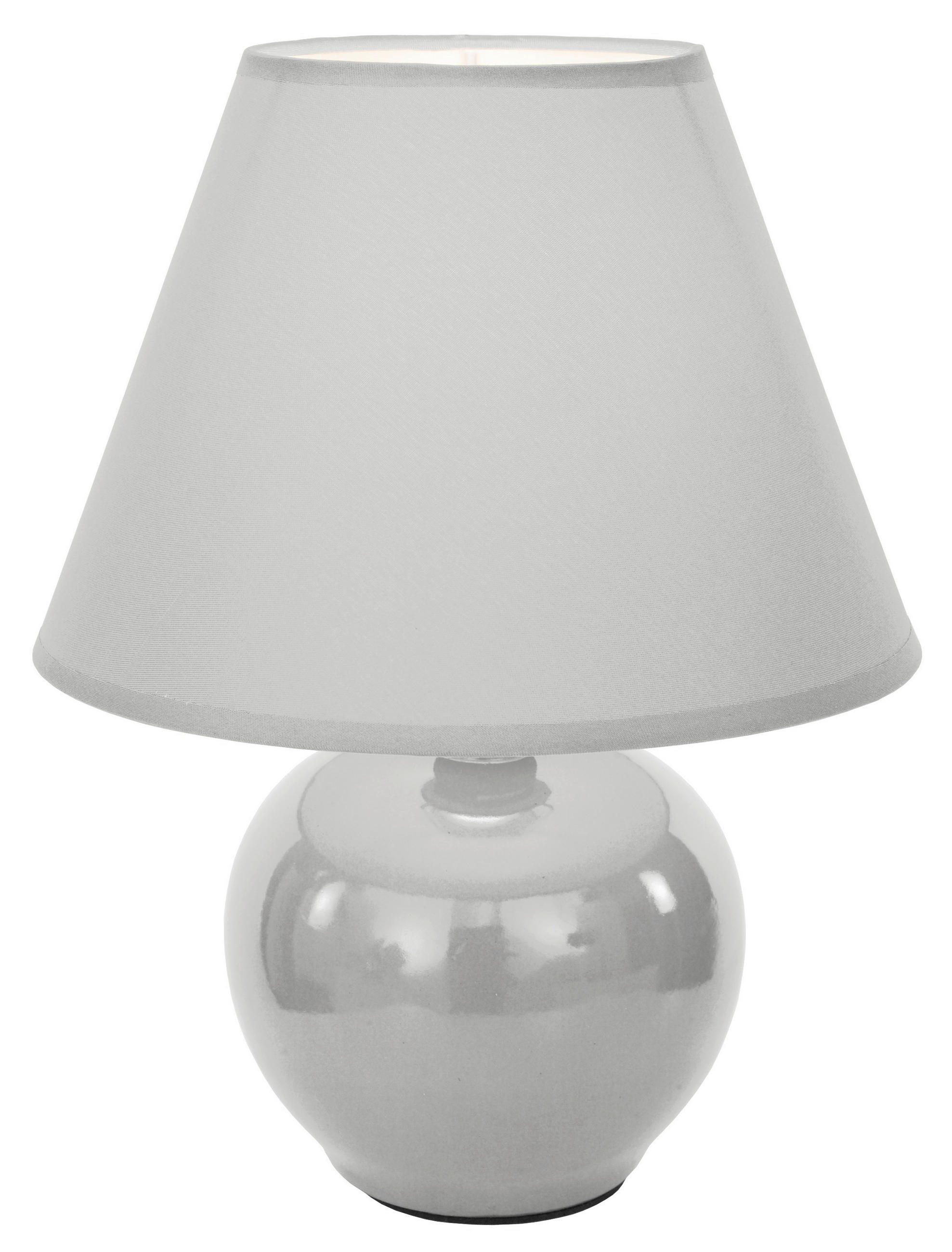 STOLNÍ LAMPA, E14, 18/23 cm  - černá/světle šedá, Konvenční, textil/plast (18/23cm) - Boxxx