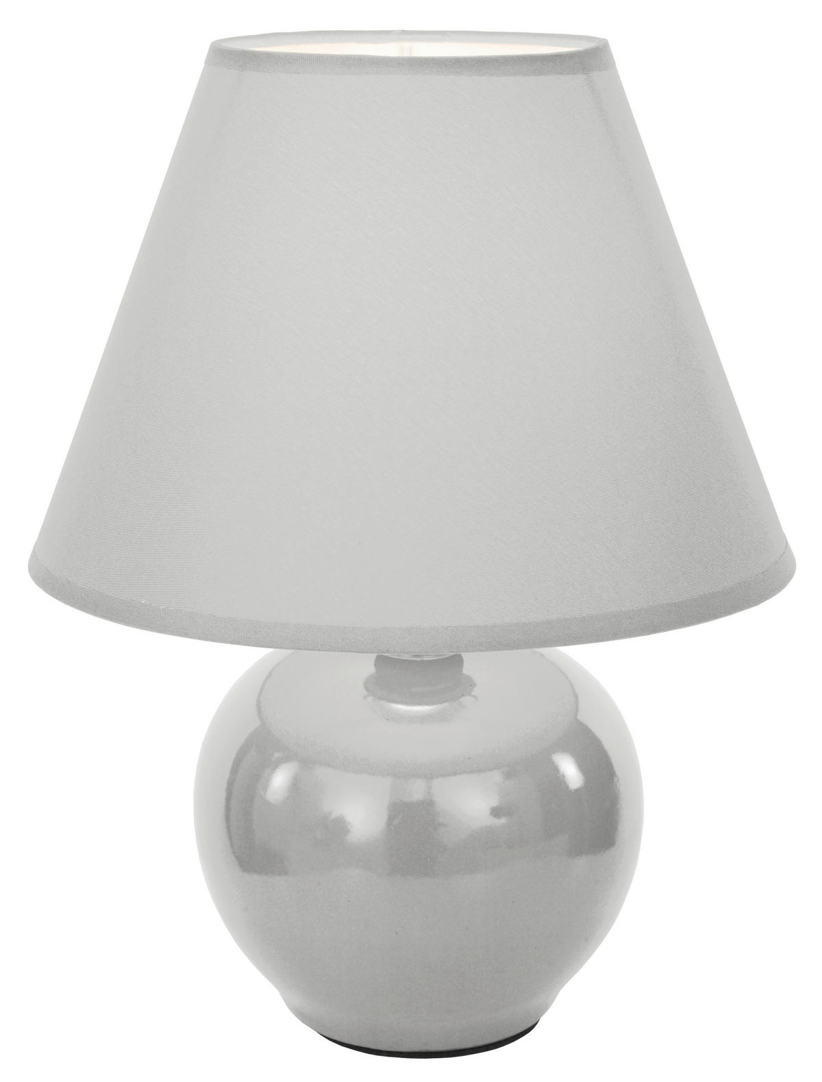 STOLNÍ LAMPA, E14, 18/23 cm  - černá/světle šedá, Konvenční, textil/plast (18/23cm) - Boxxx