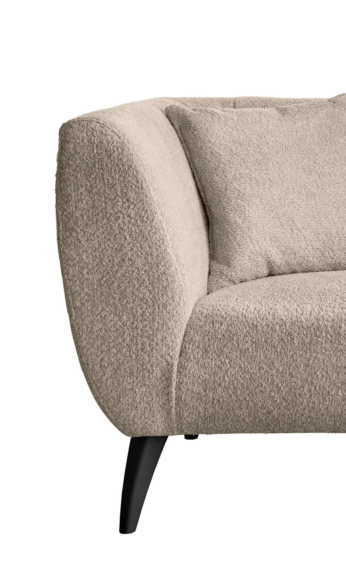 3-SITZER-SOFA in Bouclé Beige  - Beige/Schwarz, Modern, Holz/Textil (208/83/88cm) - MID.YOU