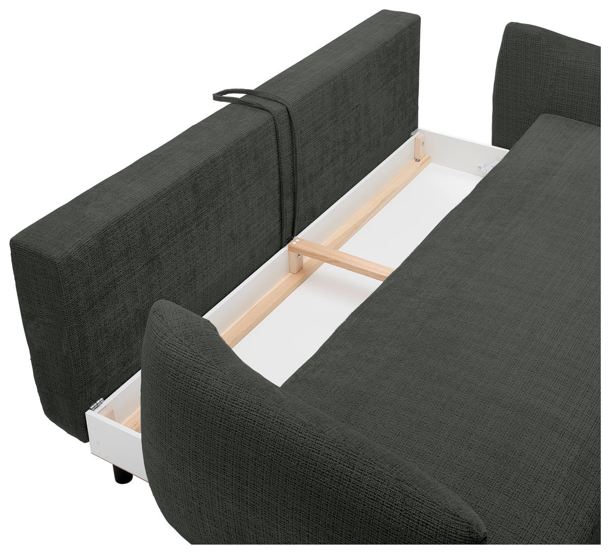 SCHLAFSOFA in Chenille Anthrazit  - Anthrazit/Schwarz, Konventionell, Textil/Metall (228/75/98cm) - Carryhome
