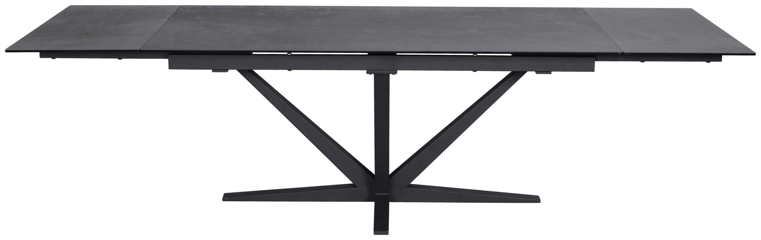 MASĂ din metal, sticlă, ceramică 180-280/95/76 cm   - bronz/negru, Design, ceramică/sticlă (180-280/95/76cm) - Novel