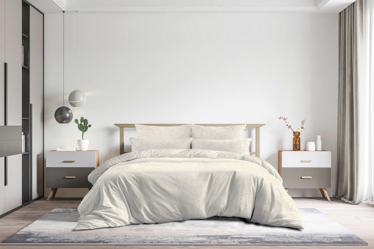 BETTWÄSCHESET Satin 160/210 cm  50 cm/70 cm  - Champagner, Basics, Textil (160/210cm) - Dieter Knoll