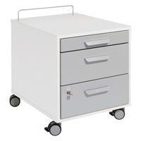 ROLLCONTAINER 44,4/49/54,2/54,7 cm  - Weiss/Silberfarben, Design, Holzwerkstoff/Kunststoff (44,4/49/54,2/54,7cm) - Paidi