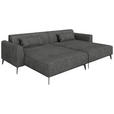 BIGSOFA  in Chenille Dunkelgrau  - Hellbraun/Dunkelgrau, MODERN, Textil/Metall (300/80/190cm) - Carryhome