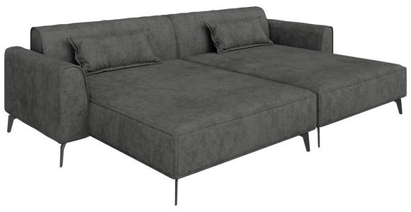 BIGSOFA  in Chenille Dunkelgrau  - Hellbraun/Dunkelgrau, MODERN, Textil/Metall (300/80/190cm) - Carryhome