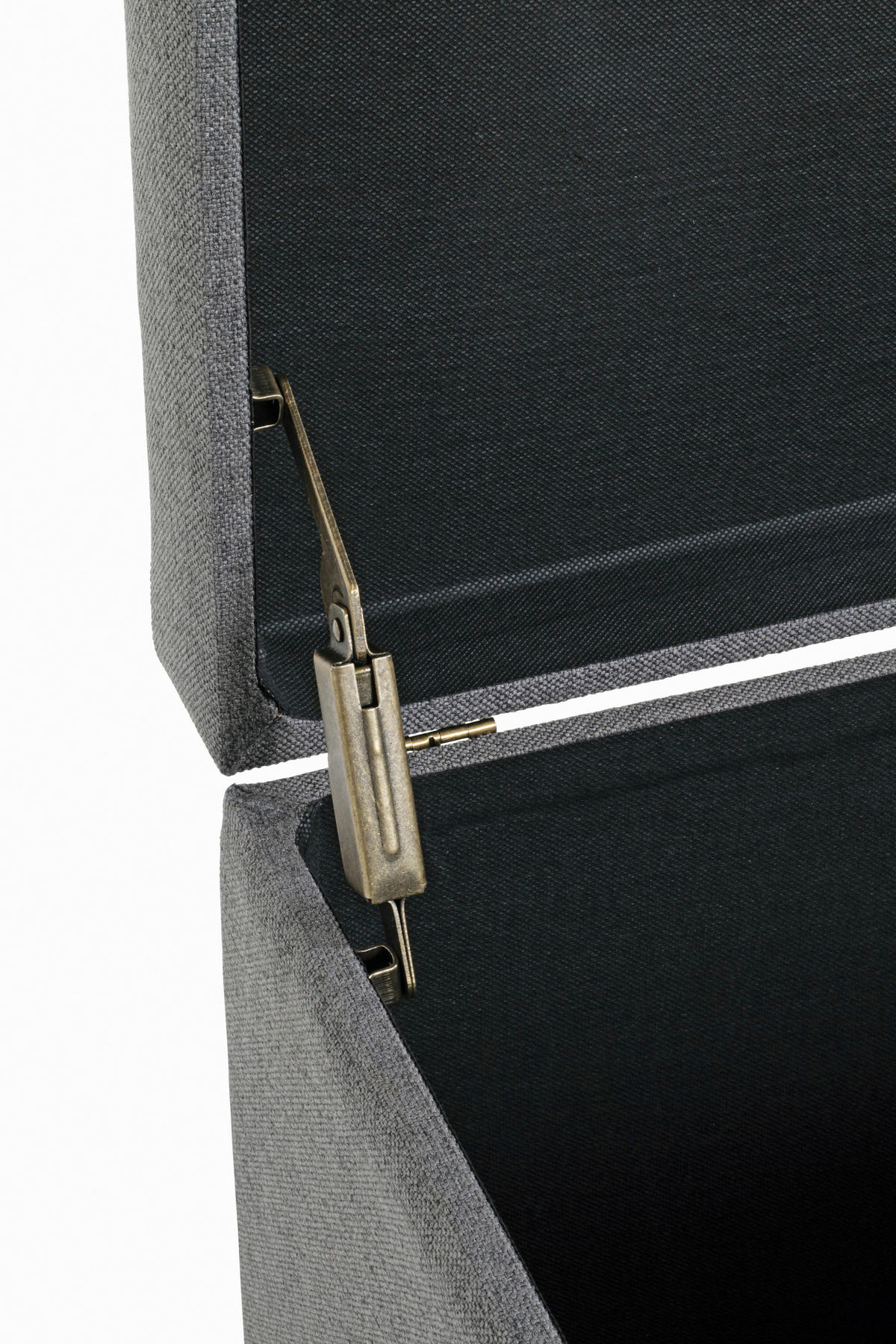 TRUHENBANK 58/42/39 cm Flachgewebe Grau  - Schwarz/Grau, Design, Textil (58/42/39cm)