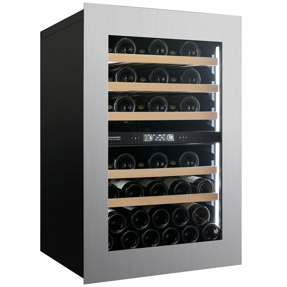 WEINKÜHLSCHRANK DVH-44.120DSS.TO  - Edelstahlfarben, Basics, Glas/Holz (59/88,2/57,1cm)