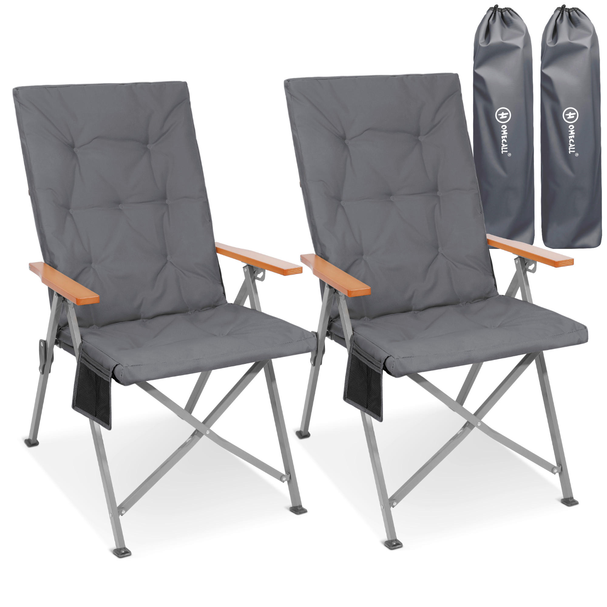 CAMPINGSESSEL-SET - Silberfarben/Grau, Basics, Textil/Metall (54/102/71cm) - Modante