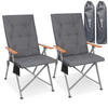 CAMPINGSESSEL-SET - Silberfarben/Grau, Basics, Textil/Metall (54/102/71cm) - Modante
