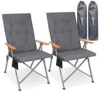 CAMPINGSESSEL-SET - Silberfarben/Grau, Basics, Textil/Metall (54/102/71cm) - Modante