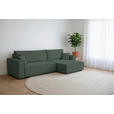 ECKSOFA inkl. Funktionen Dunkelgrün Cord  - Dunkelgrün/Schwarz, Design, Textil (267/141cm) - Xora