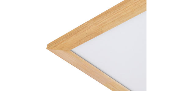 LED-DECKENLEUCHTE 45/45/4,5 cm - Schwarz/Naturfarben, Basics, Holz/Kunststoff (45/45/4,5cm) - Novel