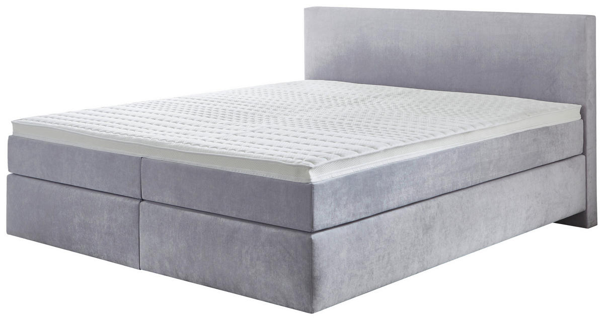 BOXSPRINGBETT 180/200 cm  in Pastellblau  - Pastellblau/Schwarz, Konventionell, Kunststoff/Textil (180/200cm) - Hom`in