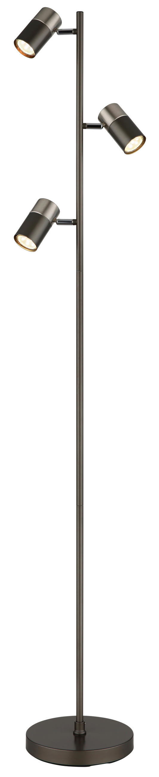 STEHLEUCHTE Solin 23/154 cm  - Schwarzchrom/Schwarz, Design, Kunststoff/Metall (23/154cm) - Globo
