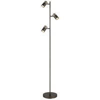 STEHLEUCHTE Solin 23/154 cm  - Schwarzchrom/Schwarz, Design, Kunststoff/Metall (23/154cm) - Globo