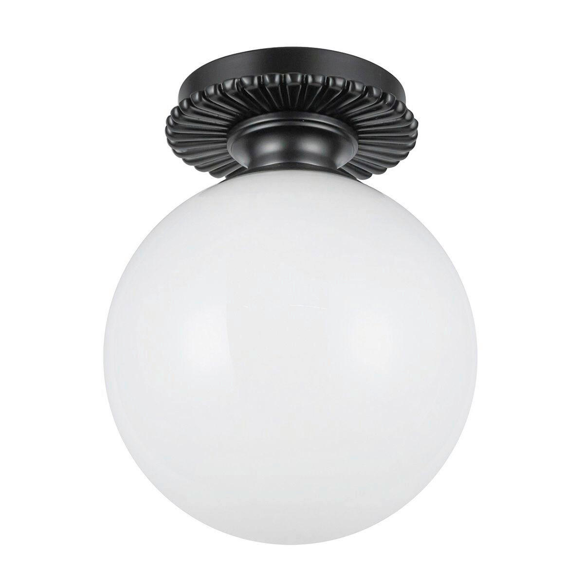 DECKENLEUCHTE Alora Mood 24,8/20 cm  - Schwarz, KONVENTIONELL, Glas/Metall (24,8/20cm) - Elstead Lighting