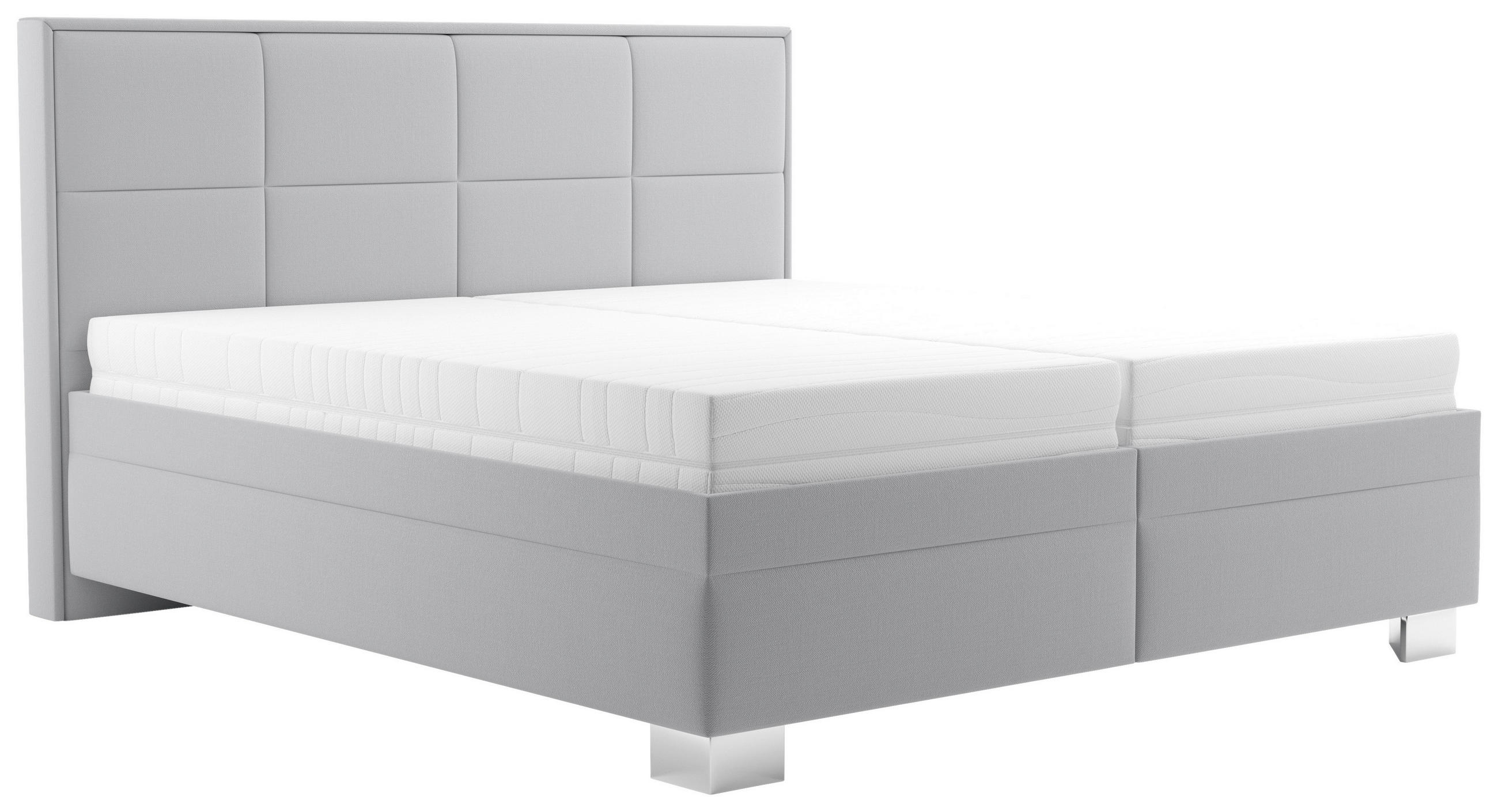 KÁRPITOZOTT ÁGY 180/200 cm  ezüstszínű  - natúr színű/ezüstszínű, Basics, műanyag/textil (180/200cm) - Cantus