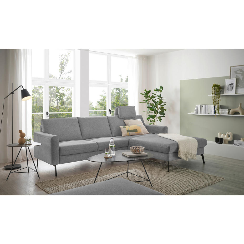 Thumbnail - Musterring Ecksofa, Grau, Textil, 3-Sitzer, nicht einzeln stellbar, L-Form, Ottomane rechts, 270x187 cm, Goldenes M, Dgm...
