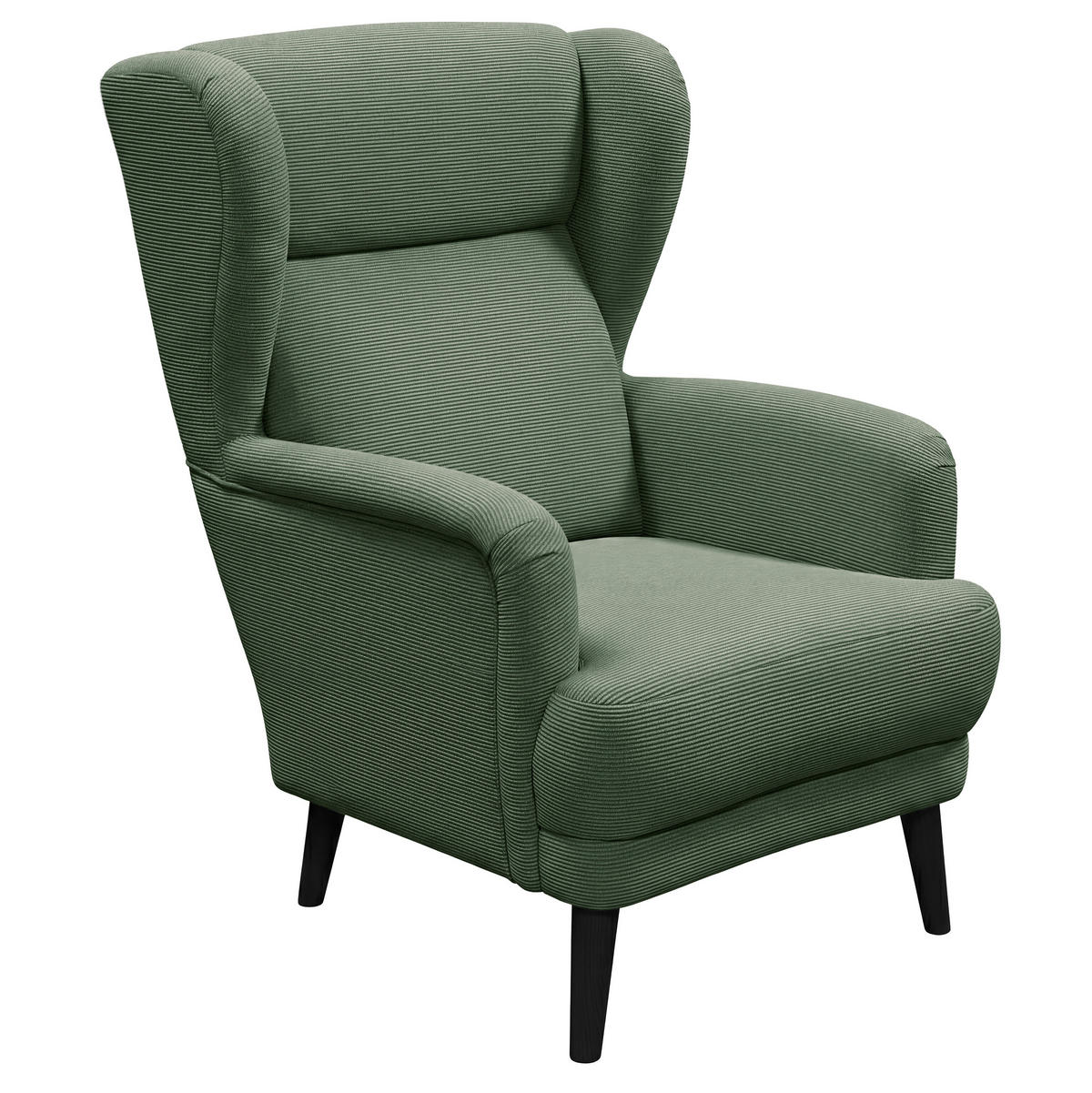 SESSEL in Cord Dunkelgrün  - Dunkelgrün/Schwarz, MODERN, Holz/Textil (74/106/94cm) - MID.YOU