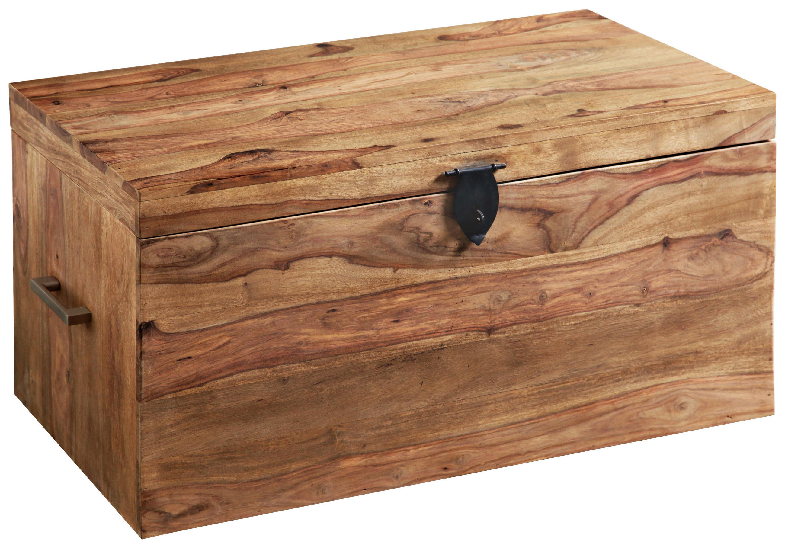 TRUHE Holz Sheesham Hartholz  - Hellbraun/Naturfarben, Natur, Holz (80/40/40cm) - Landscape