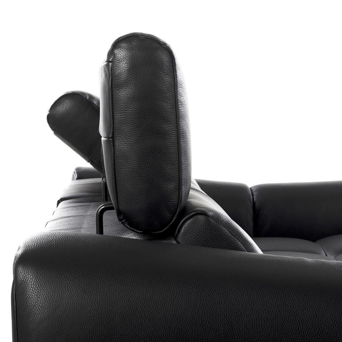ECKSOFA  Echtleder Schwarz  - Schwarz, Design, Leder/Kunststoff (274/177cm) - Livetastic