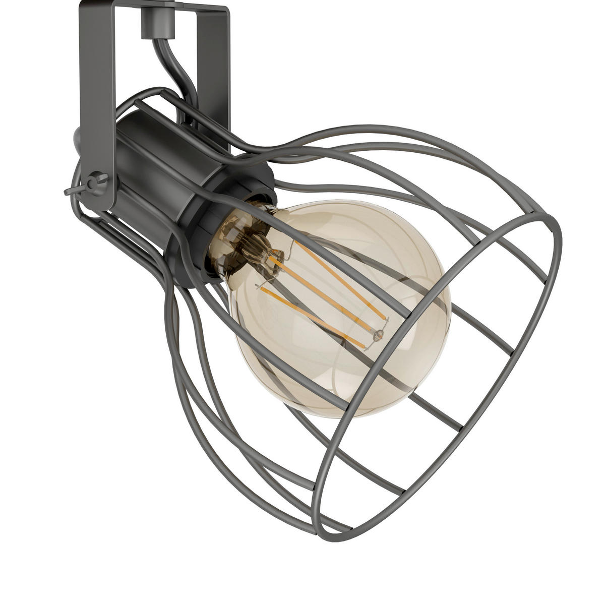 STRAHLER Sambatello  - Silberfarben/Braun, Design, Holz/Metall (9/57,5cm) - Eglo