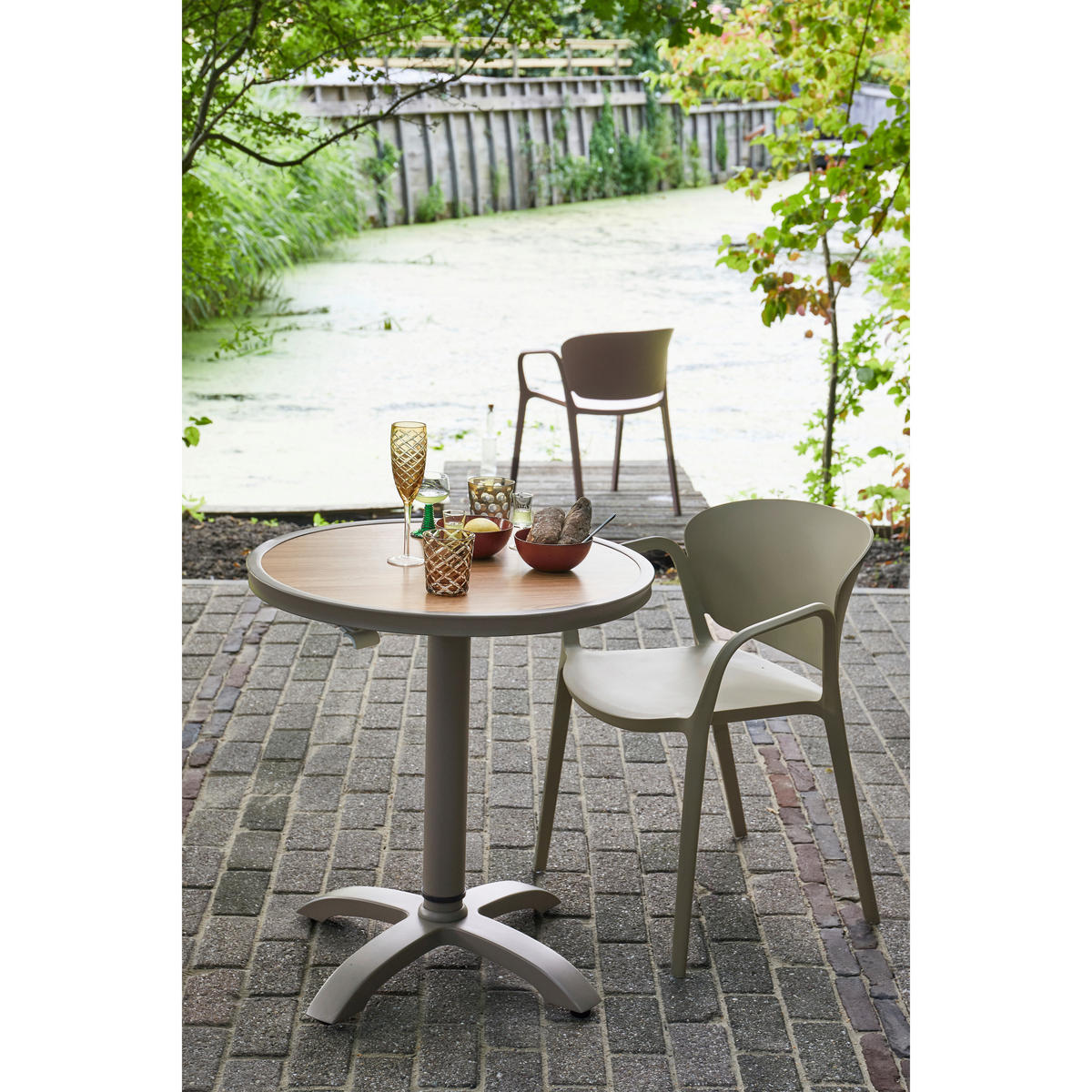 GARTENSTUHL-SET Kunststoff Grün  - Grün, MODERN, Kunststoff (57/75/56cm) - Livetastic