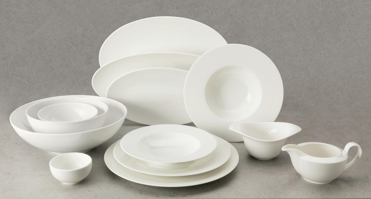 SERVÍROVACÍ PODNOS, keramika, 40/26 cm - bílá, Design, keramika (40/26cm) - Seltmann Weiden