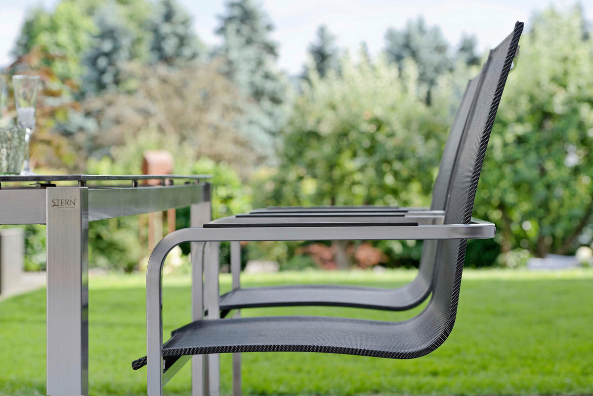 GARTENSCHWINGSTUHL Aluminium, Edelstahl Anthrazit, Grau, Silberfarben  - Edelstahlfarben/Anthrazit, Design, Textil/Metall (57/93,5/61cm) - Stern