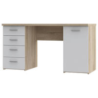 ÍRÓASZTAL 145/76.3/60 cm  - Sonoma tölgy/fekete, Basics, műanyag/faalapú anyag (145/76.3/60cm) - Xora