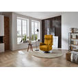 RELAXSESSEL in Leder Currygelb  - Currygelb/Edelstahlfarben, Design, Leder/Metall (78/112/85cm) - Cantus