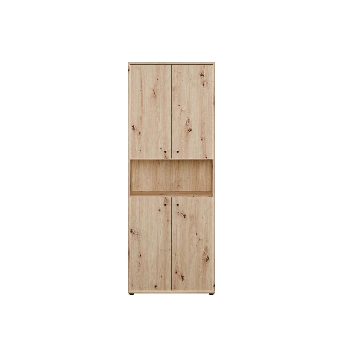 DREHTÜRENSCHRANK 73,7/197,5/34,8 cm,  in Eiche Artisan, 4 Tür(en)  - Schwarz/Eiche Artisan, Design, Holzwerkstoff/Kunststoff (73,7/197,5/34,8cm)